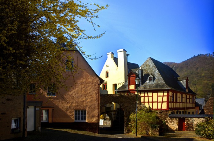 Half-timbered houses in a German village