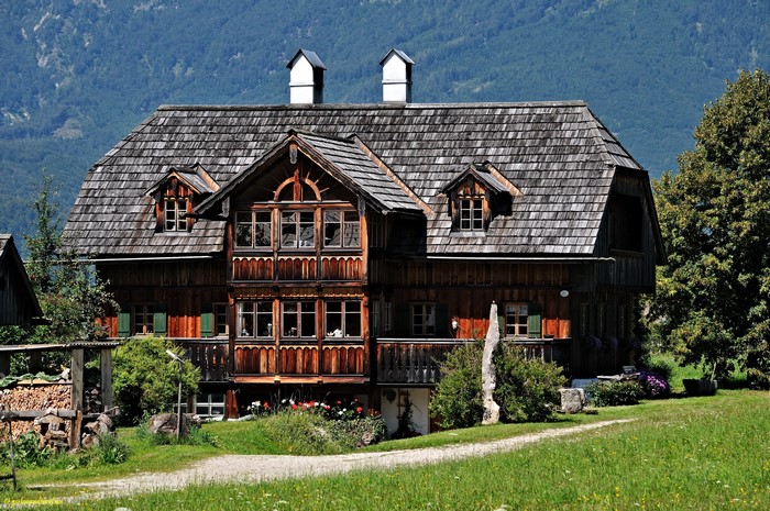 Wooden house in the Austrian Alps
