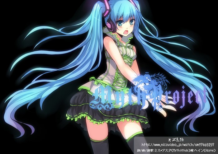 Hatsune Miku from Vocaloid with Headphones
