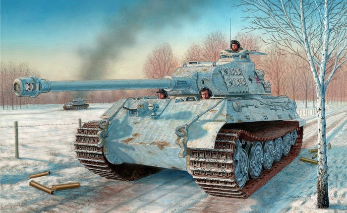 German Tiger II tank in a snowy landscape