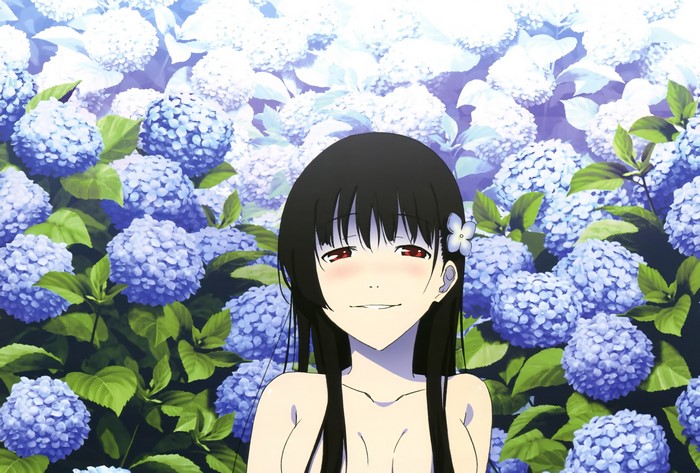 Chihiro Furuya from Sankarea with hydrangeas