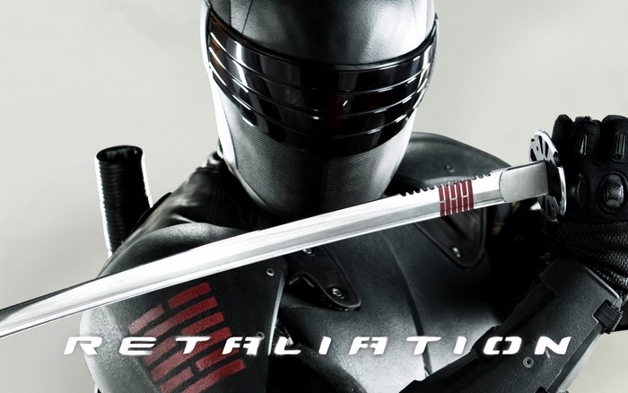 Snake Eyes from G.I. Joe: Retaliation holding a sword