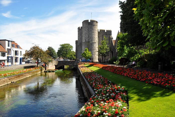 Canterbury Castle and River Stour, United Kingdom