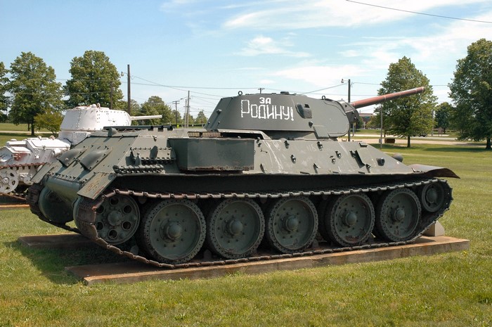 Soviet T-34/76 tank with inscription