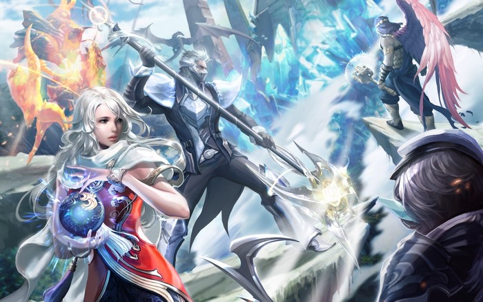 Characters from Aion: Tower of Eternity in battle