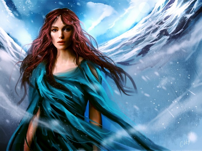 Keira Knightley as a winter spirit