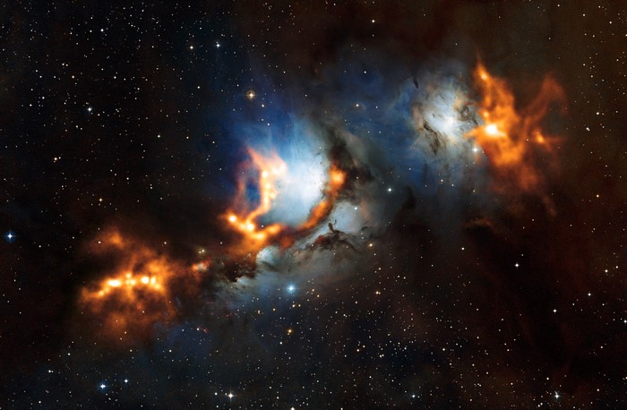 Stunning nebula with stars in deep space