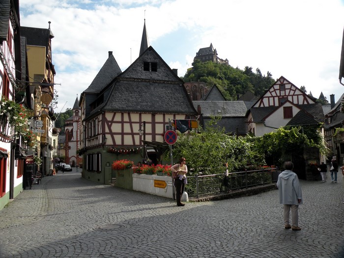 Half-timbered houses and castle in Bacharach, Germany