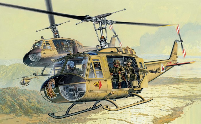UH-1D Helicopters with Soldiers