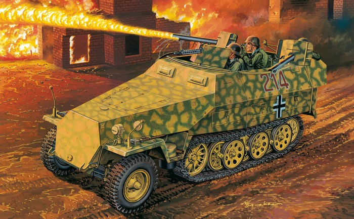 Sd.Kfz. 251/16 Ausf. D flamethrower half-track painting