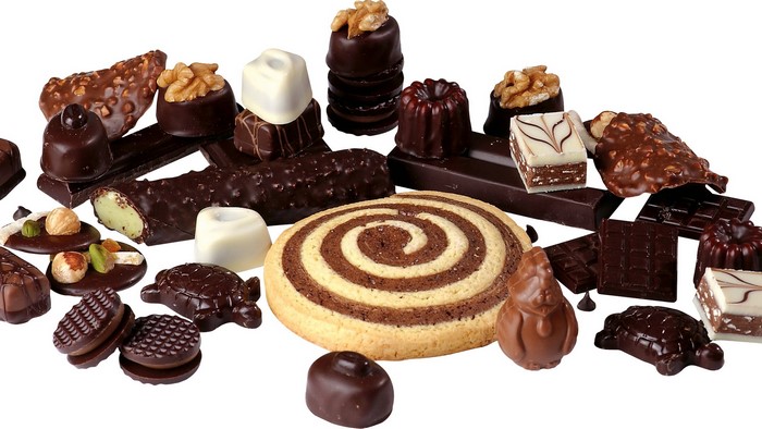 Assortment of chocolates and cookies