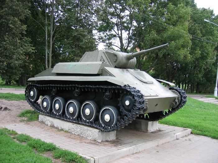 Soviet BT-7 light tank monument