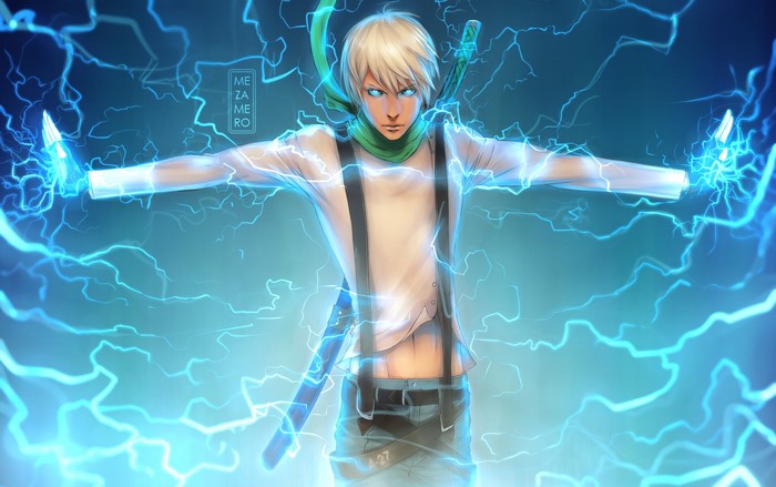 Young man with lightning powers