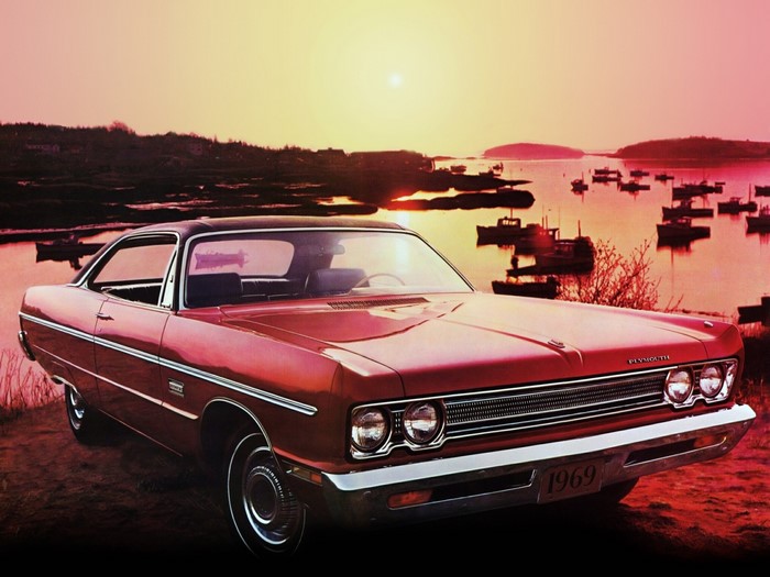 1969 Plymouth Fury III 2-door Hardtop at sunset