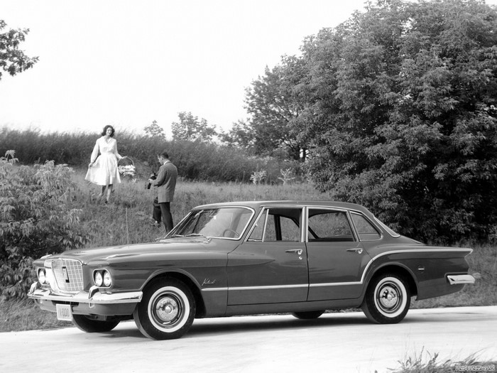1960 Plymouth Valiant V-200 Sedan with Couple