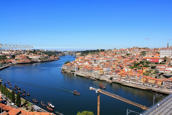 Porto, Portugal cityscape with Douro River and bridges