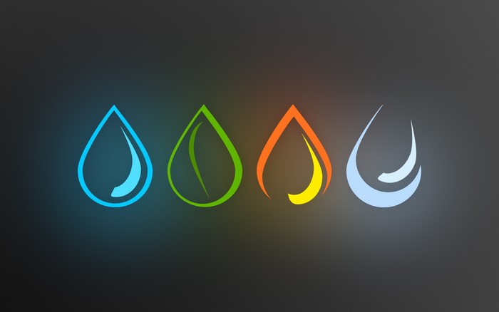 Four elemental symbols from Avatar: The Last Airbender