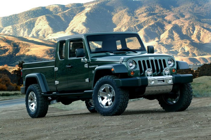 Green Jeep Gladiator pickup truck