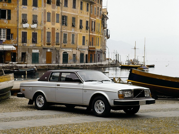 Silver Volvo 242 DL Coupe in Portofino, Italy