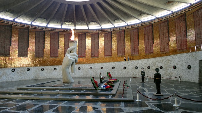 Monument with Eternal Flame and Memorials
