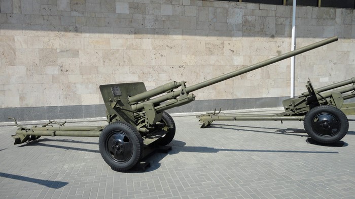 Two cannons on display