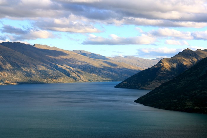 Lake Wakatipu and mountains near Queenstown, New Zealand