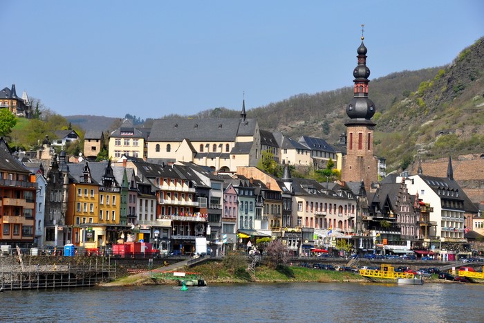 Cochem, Germany riverside town with church tower