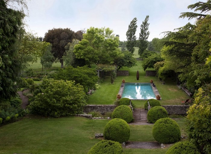 Garden with swimming pool in North Canterbury, New Zealand
