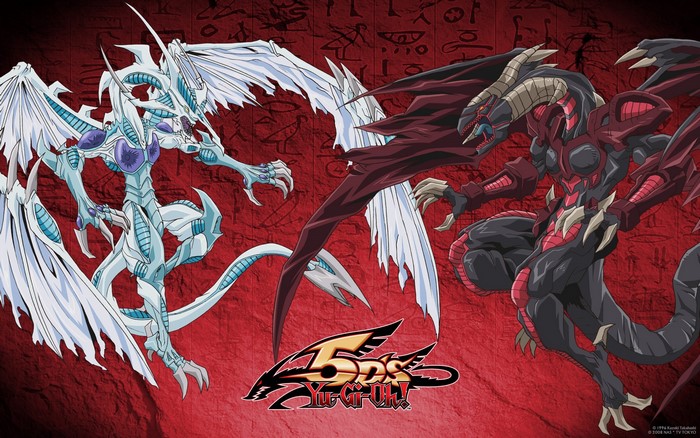 Blue-Eyes White Dragon and Red-Eyes Black Dragon from Yu-Gi-Oh!