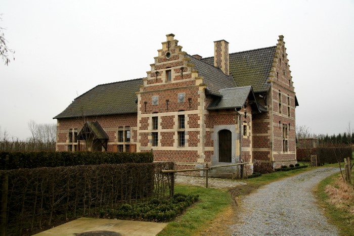 Brick house with stepped gables in Borgloon, Belgium