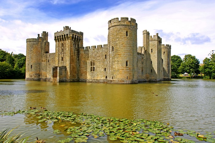 Bodiam Castle Surrounded by Moat in Scotland