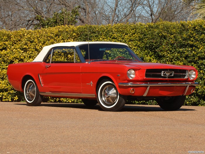Red 1964 Ford Mustang Convertible