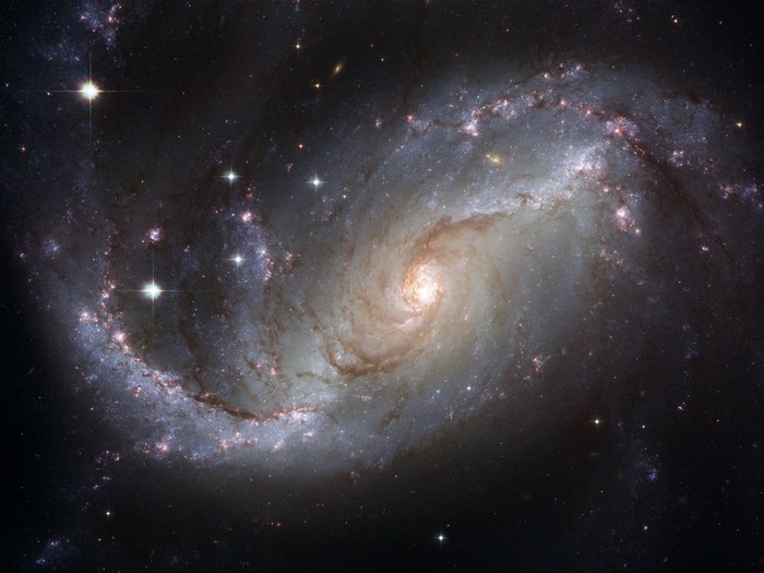 Spiral Galaxy with Nebulae and Stars