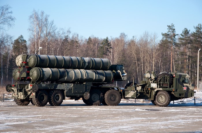 Missile launchers on a truck