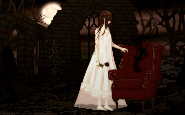 Yuki Cross from Vampire Knight holding a rose