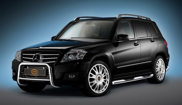 Black Mercedes-Benz GLK with Cobra bull bar