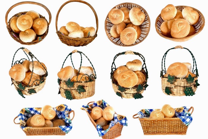 Baskets of bread rolls
