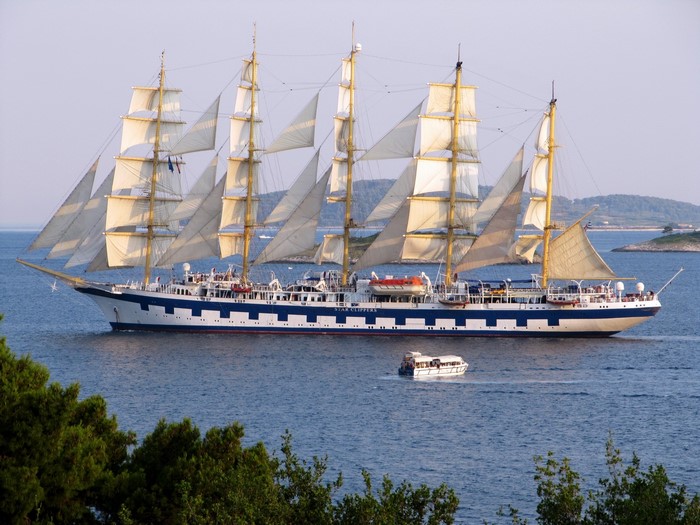 Royal Clipper sailing ship on the sea