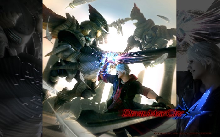 Nero fighting demons in Devil May Cry 4