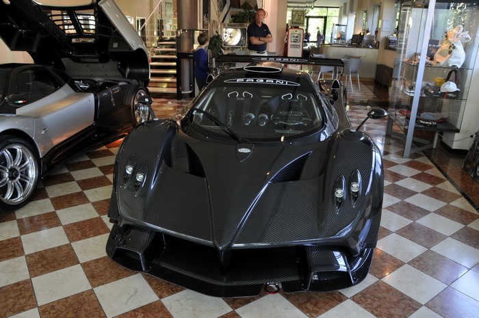 Pagani Zonda car in a showroom