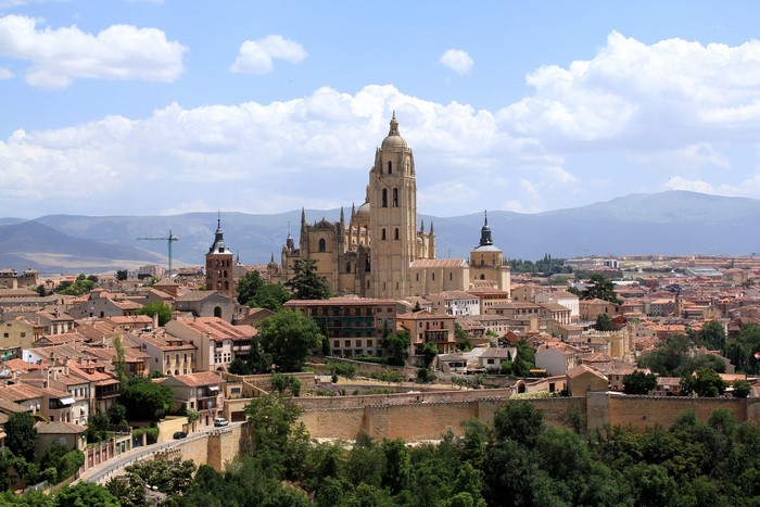 Segovia Cathedral and cityscape, Spain