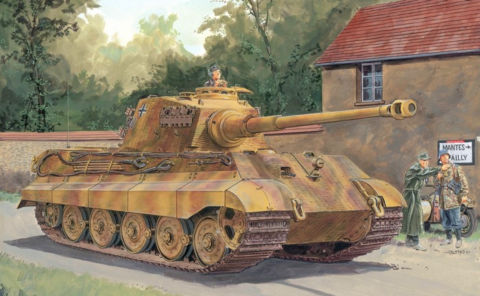 German King Tiger Tank with Soldiers