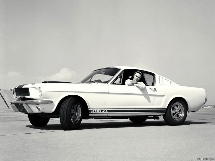 Woman in a 1965 Shelby GT350 Mustang