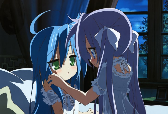 Kagami Hiiragi and Tsukasa Hiiragi from Lucky Star