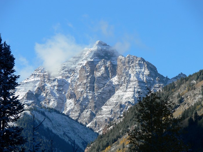 Snow-covered mountains in White River National Forest, Colorado