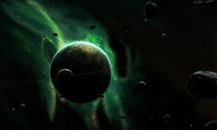 Planets and nebulae in deep space