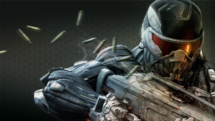 Soldier in Nanosuit from Crysis 2 firing weapon
