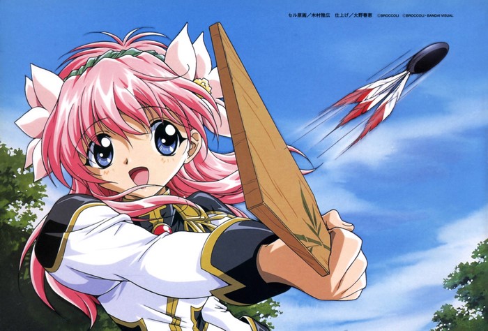 Ranpha from Galaxy Angel throwing a shuriken