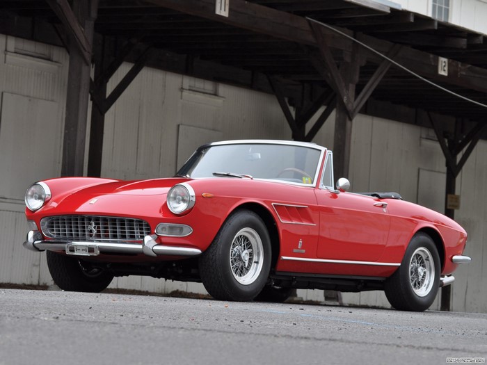 Red Ferrari Convertible parked outdoors