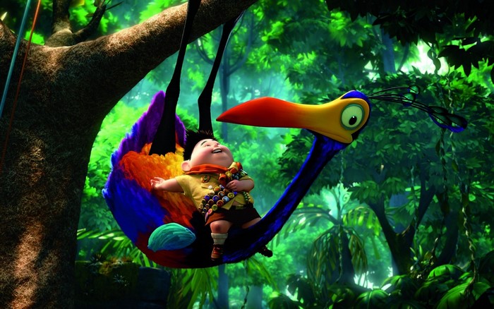 Russell and Kevin from Up in a jungle